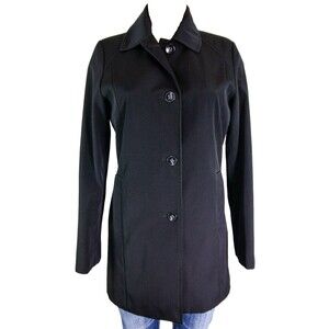Calvin Klein Black Button Front Performance Coat Women's Size PXS